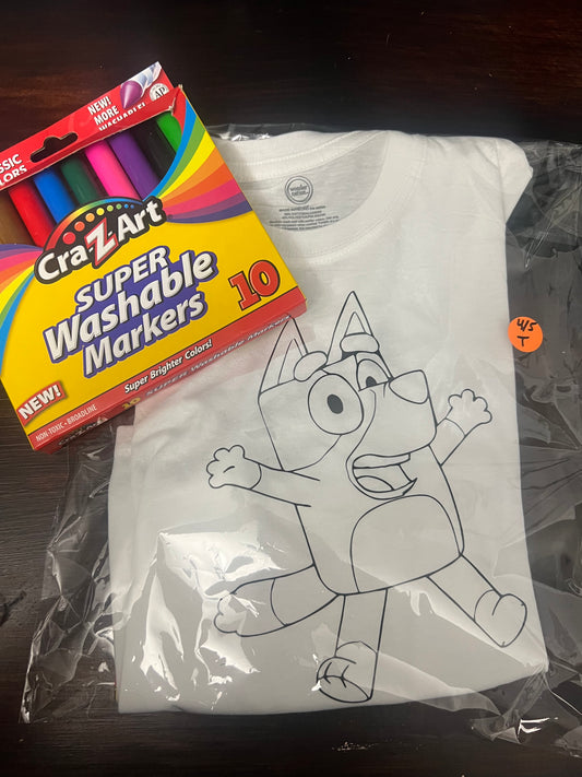 Bluey coloring shirt