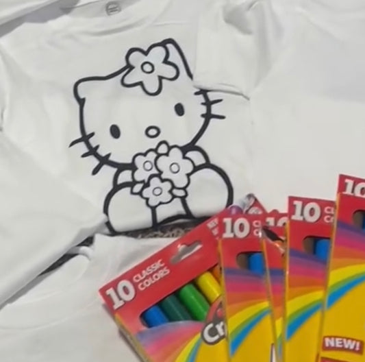 Hello kitty coloring shirt